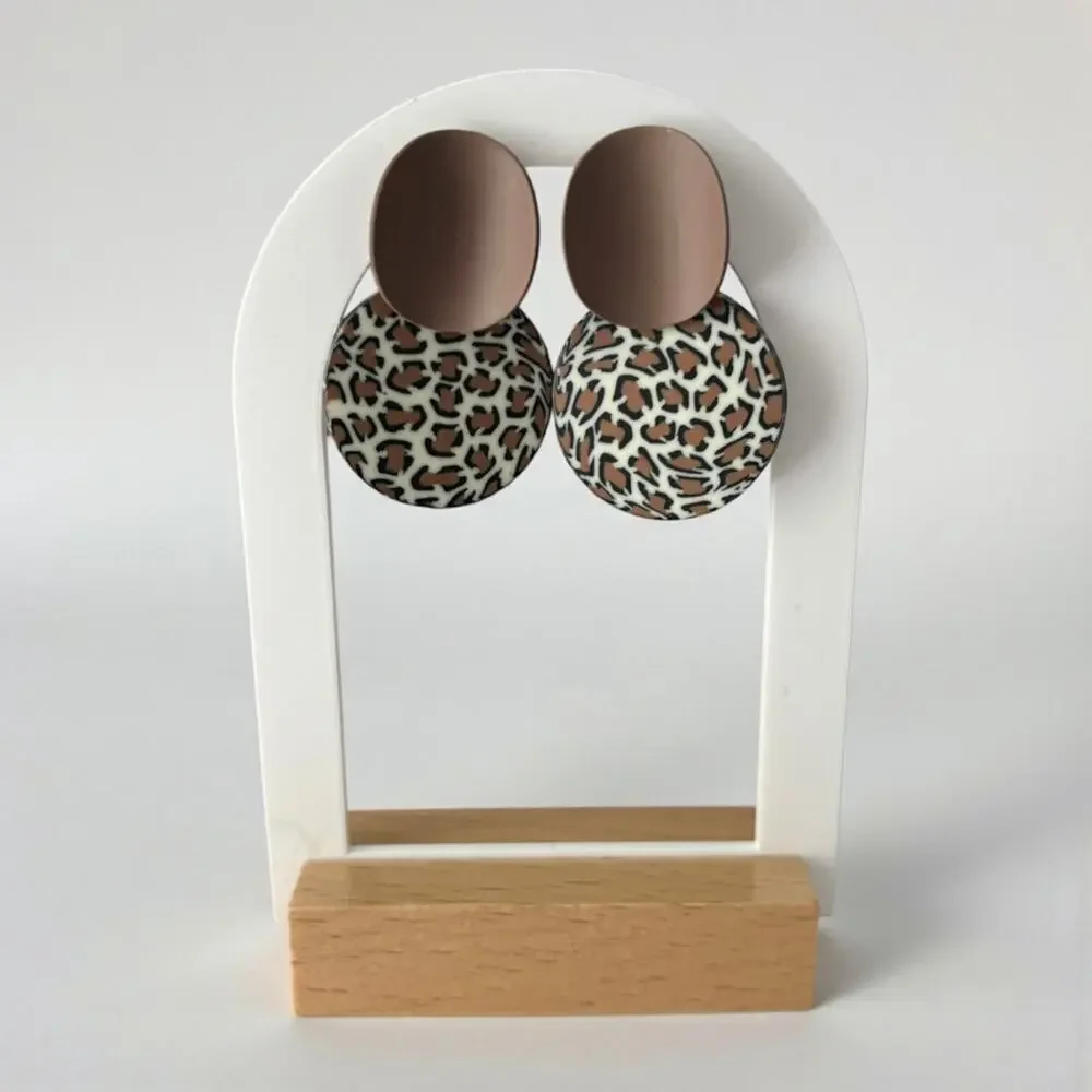 Leopard Print Drop Earrings